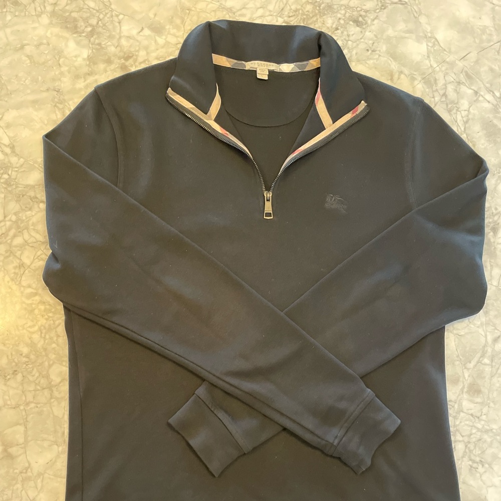 Burberry Black Quarter-Zip Men's Shirt